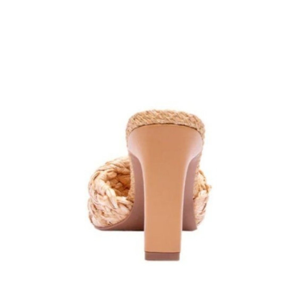 !! NEW !! Raffia Mule Heels in Natural - Picture 7 of 11